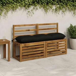 Jastučići za klupe VIANEN 2 kom. 100% poliester Crna - Crna 110 x 30 x 12 cm