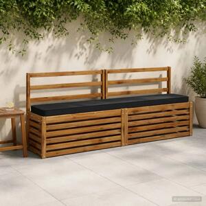 Jastučići za klupe - 2 dijela VUGHT 2 kom. 100% poliester Crna - Crna (poliester) 170 x 30 cm 2
