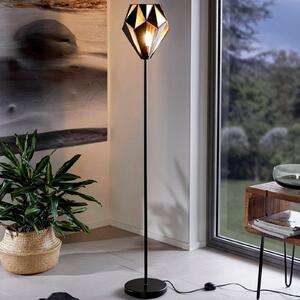 Carlton podna lampa od čelika, crna/bakar