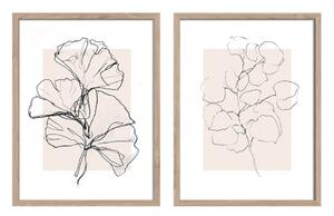 Tiskane slike u setu 2 kom s okvirom 30x40 cm Floral Set – Styler
