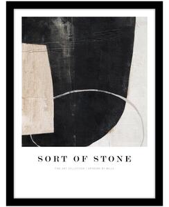 Plakat s okvirom 32x42 cm Sort Of Stone – Malerifabrikken
