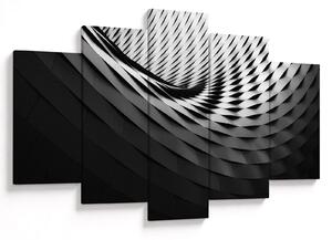 Apstraktna slika - crno-bijela spirala (150x105 cm)