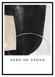Plakat s okvirom 52x72 cm Sort Of Stone – Malerifabrikken
