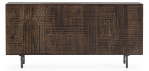 Tamno smeđa komoda od masivnog manga 160x75x40 cm Kalai – MOME