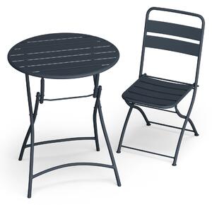 Blumfeldt RetroChic vrtni set | 1 stol + 2 stolice | 60 cm | sklapanje | obložen | otporan na vremenske uvjete