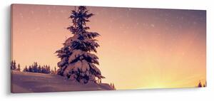 Slika snježnog stabla na livadi (120x50 cm)