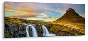 Slika planina i slapova na Islandu (120x50 cm)