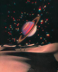 Ilustracija Space disco, spacerocket art, (30 x 40 cm)