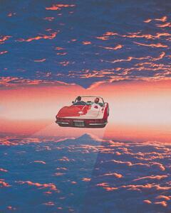 Ilustracija Clouds cinema, spacerocket art, (30 x 40 cm)