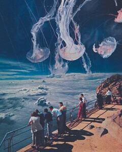 Ilustracija The sea view, spacerocket art, (30 x 40 cm)
