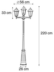 Vanjska lampa crna 220 cm 3 svjetla IP44 - Havana