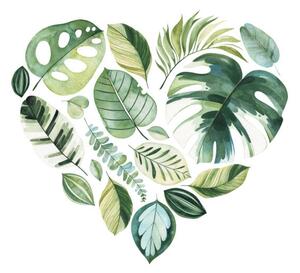 Ilustracija Handpainted illustration with colorful tropical leaves., Ekaterina Skorik