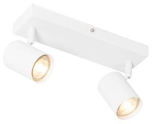 Moderna stropna svjetiljka bijela 2 svjetla podesiva pravokutna - Jeana