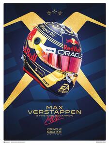 Umjetnički tisak Max Verstappen - Helmet World Champion 2023