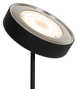 Crna podna lampa s LED diodom i prigušivačem svjetiljke za čitanje - Kelso