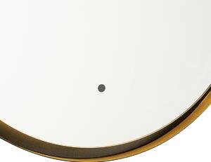Moderno kupaonsko ogledalo crno s LED-om i prigušivačem na dodir - Pim