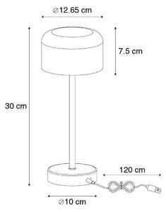 Moderne tafellamp mat messing oplaadbaar - Poppie
