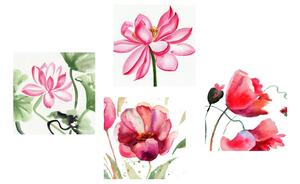 Set slika akvarelno cvijeće