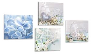 Set slika male lucerne s plavim cvjetom