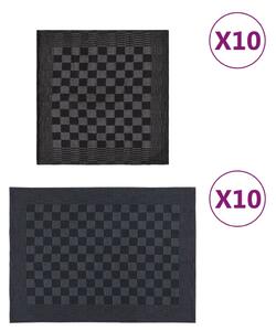 VidaXL Set ručnika od 20 komada crno-sivi pamučni