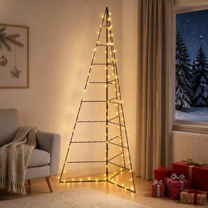 Metalno božićno drvce s LED svjetlima KUOPIO 210 cm - 210 cm Crna s LED svjetlima