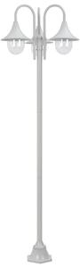 VidaXL Vrtna trostruka stupna svjetiljka od aluminija E27 220 cm bijela