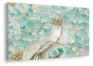 Slika cvijeta s leptirima (90x60 cm)