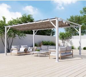 Paragon Outdoor - Pergola Florenz 1116 | Aluminijska pergola | Bijela/Svijetlosmeđa - BRANDED IN THE USA