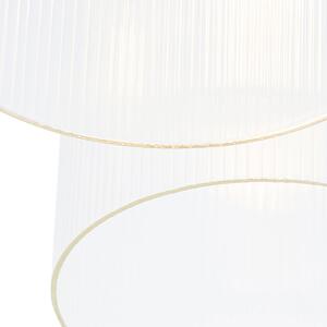 Art Deco stropna svjetiljka zlatna sa staklom 3 svjetla - Laura