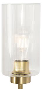 Art Deco podna lampa zlatna sa staklom 2 svjetla - Laura