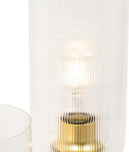 Art Deco stolna lampa zlatna sa staklom 2-light - Laura