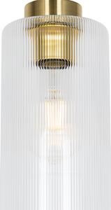 Art Deco viseća lampa zlatna sa staklenim 4 svjetla - Laura