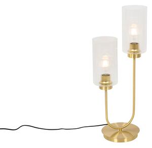 Art Deco stolna lampa zlatna sa staklom 2-light - Laura