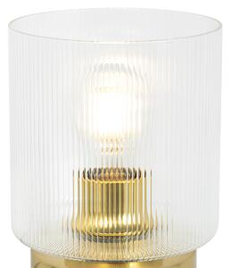 Art Deco stolna lampa zlatna sa staklom - Laura