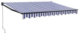 VidaXL Tenda na uvlačenje plavo-bijela 3,5 x 2,5 m tkanina i aluminij