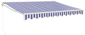 VidaXL Tenda na uvlačenje plavo-bijela 3,5 x 2,5 m tkanina i aluminij
