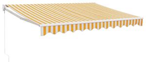 VidaXL Tenda na uvlačenje žuto-bijela 3 x 2,5 m od tkanine i aluminija