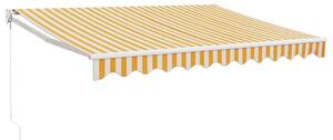 VidaXL Tenda na uvlačenje žuto-bijela 3,5 x 2,5 m tkanina i aluminij