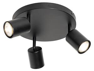 Moderna plafonjera crna podesiva okrugla 3 svjetla - Java