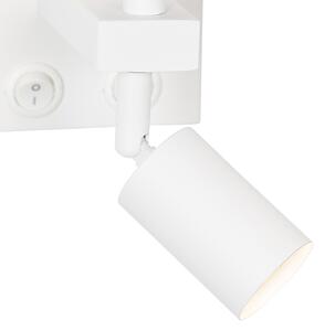 Moderna zidna lampa bijela s lampom za čitanje - Brescia