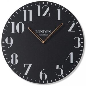 Retro zidni sat u crnoj boji LONDON RETRO 50cm