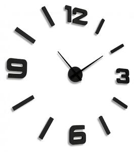 Drveni zidni sat u crnoj boji 130cm