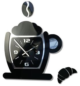 Moderni kuhinjski zidni sat u obliku šalice u crnoj boji