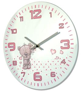 Zidni sat za djevojčice u bijeloj boji s ružičastim brojčanikom
