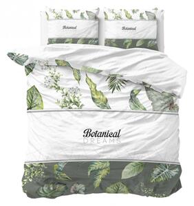 Bijela pamučna posteljina s egzotičnim motivom 200 x 220 cm