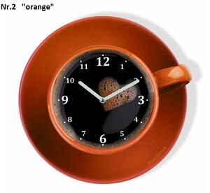 Kuhinjski sat u obliku šalice kave Naranča