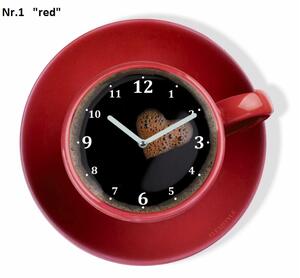 Kuhinjski sat u obliku šalice kave Crvena