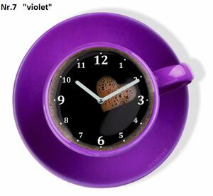 Kuhinjski sat u obliku šalice kave Ljubičasta