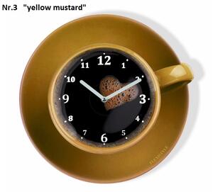 Kuhinjski sat u obliku šalice kave Žuta boja