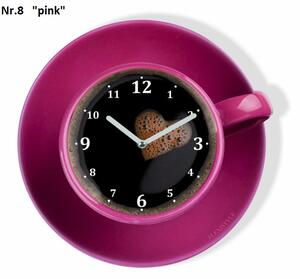 Kuhinjski sat u obliku šalice kave Ružičasta